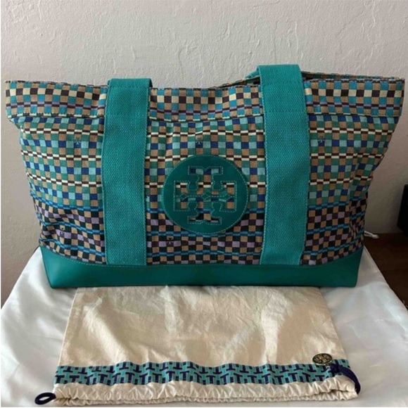 Tory Burch Handbags - Tory Burch Multicolor Checkered Tote